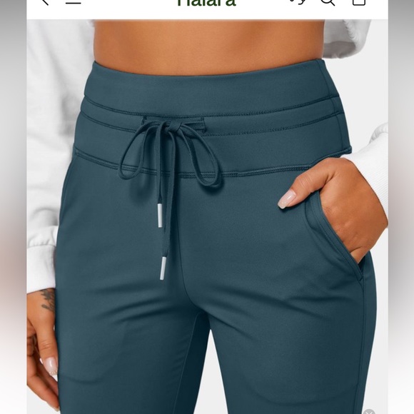 NWT HALARA Airy High Waisted Drawstring Full Length Joggers - Picture 3 of 5